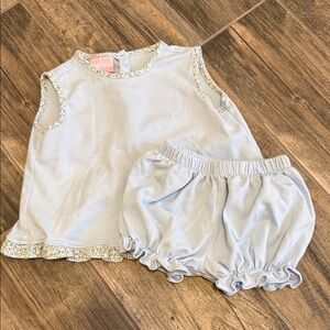 Charming Blue Floral Diaper Cover Set